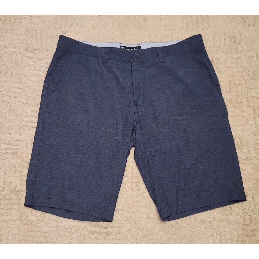 Travis Mathew Shorts Mens 36 Blue Chino Golf Golfer Golfing Flat Front